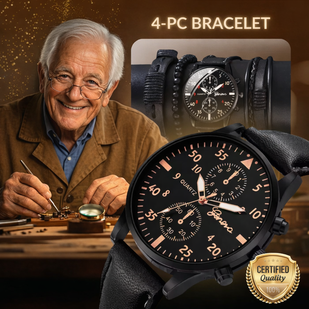 4-Piece Fashion Watch and Bracelet Set