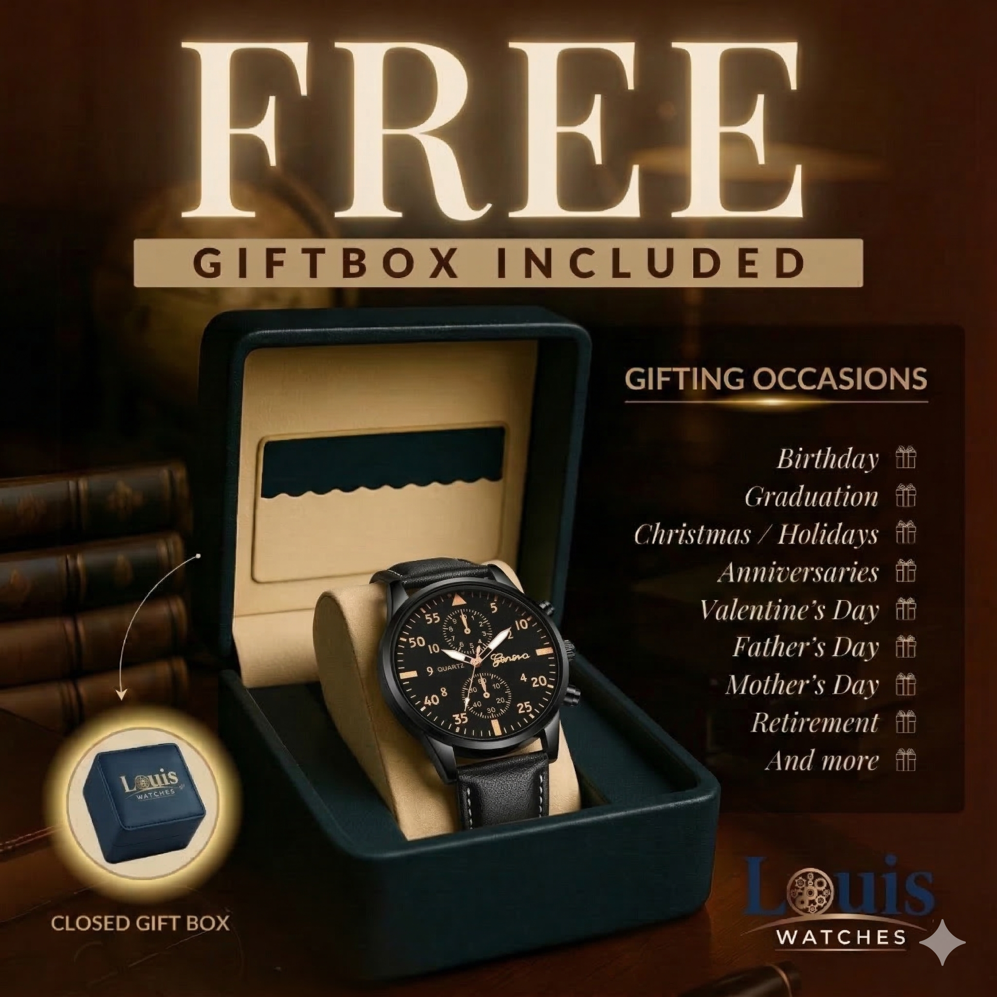 4-Piece Fashion Watch and Bracelet Set