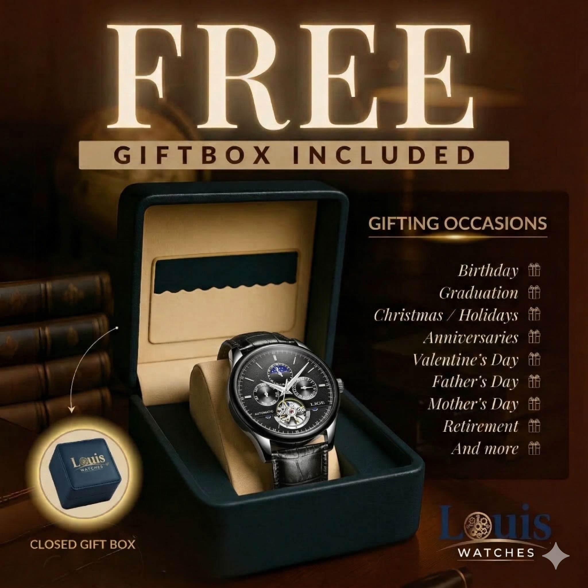 Automatic Mechanical Tourbillon Watch