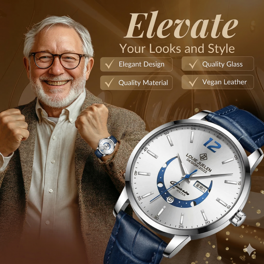 Elegant Luminous Moonphase Watch