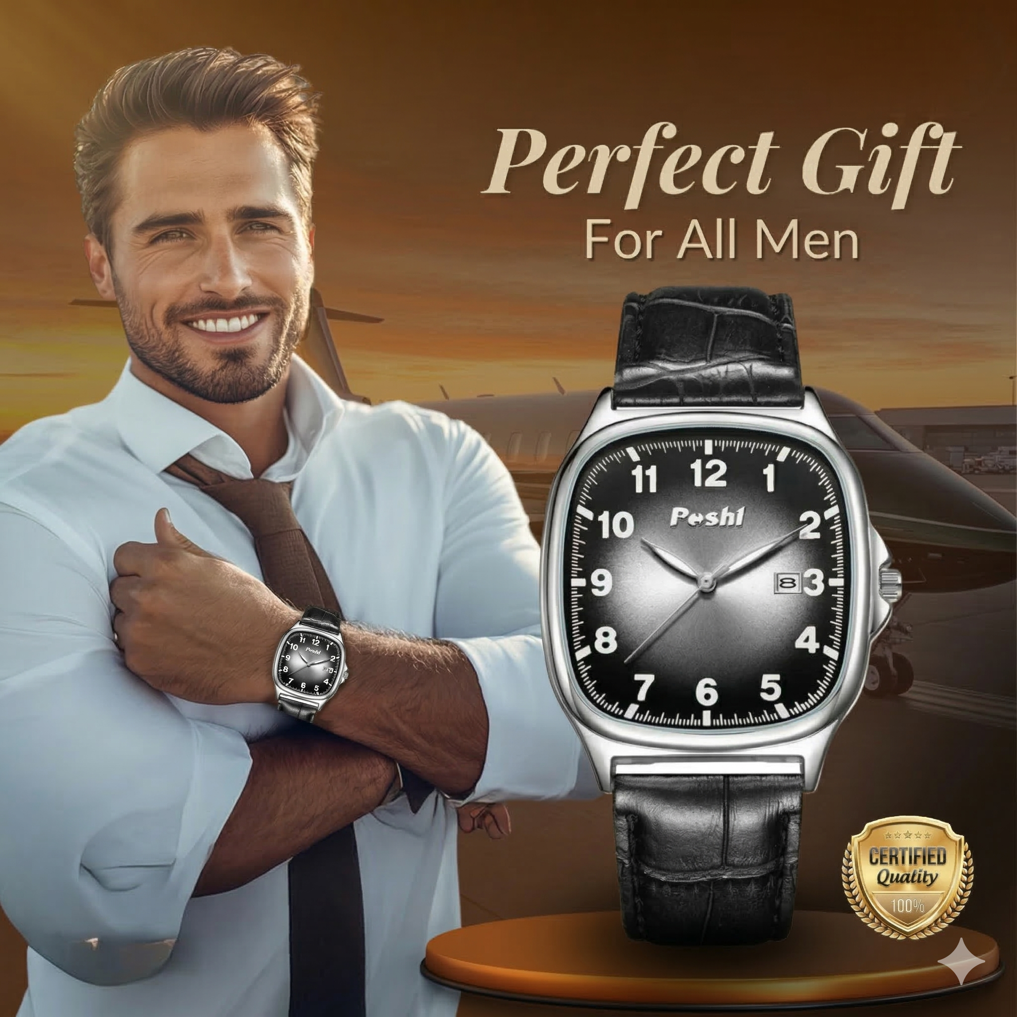 Fashion Leather Band Quartz Watch