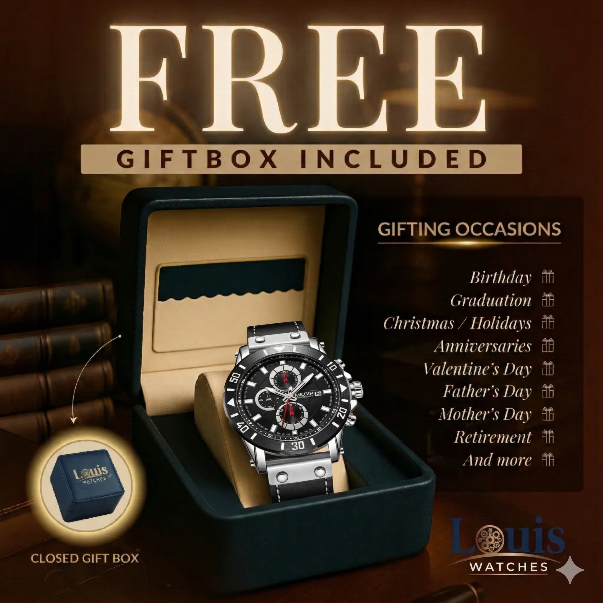 Leather Strap Quartz Watch