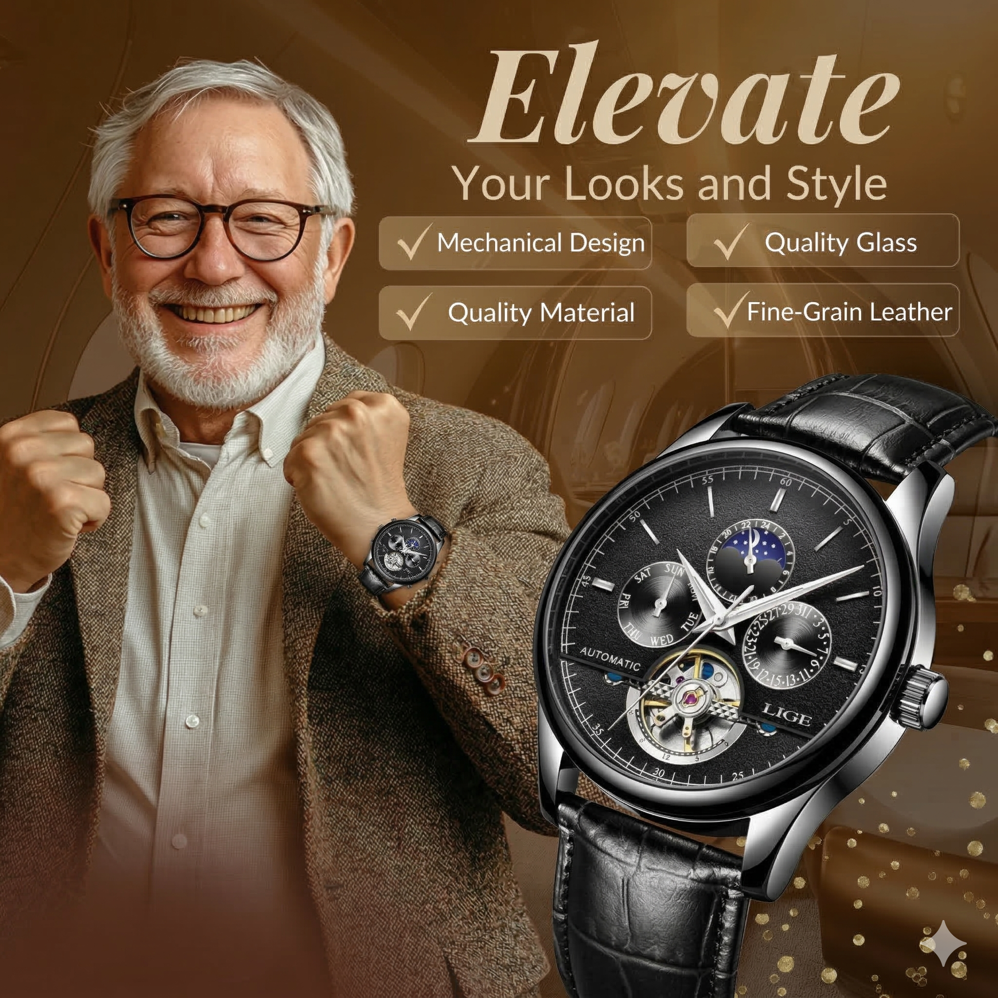 Automatic Mechanical Tourbillon Watch