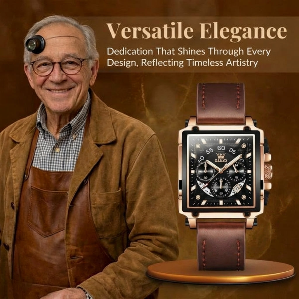 Fashion Square Dial Chronograph Watch