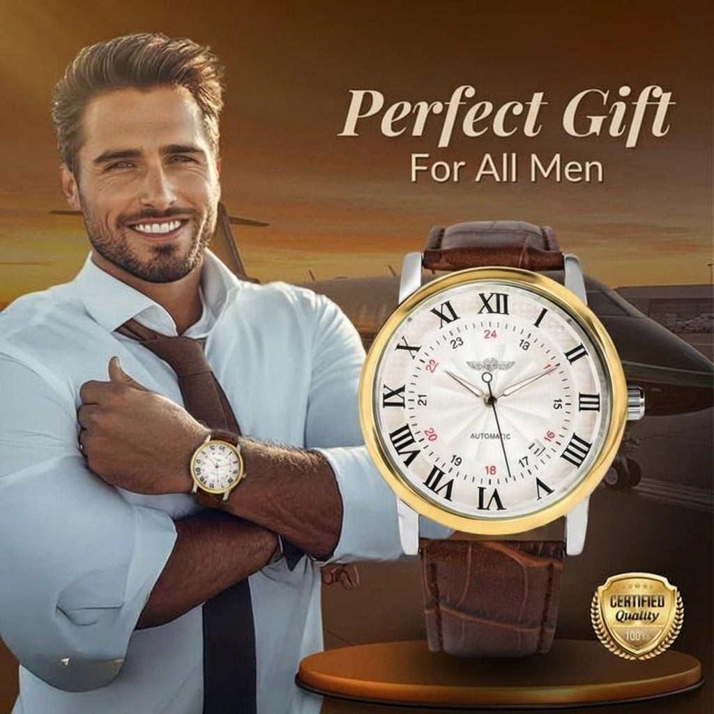 Fashion Luxury Leather Full Automatic Watch